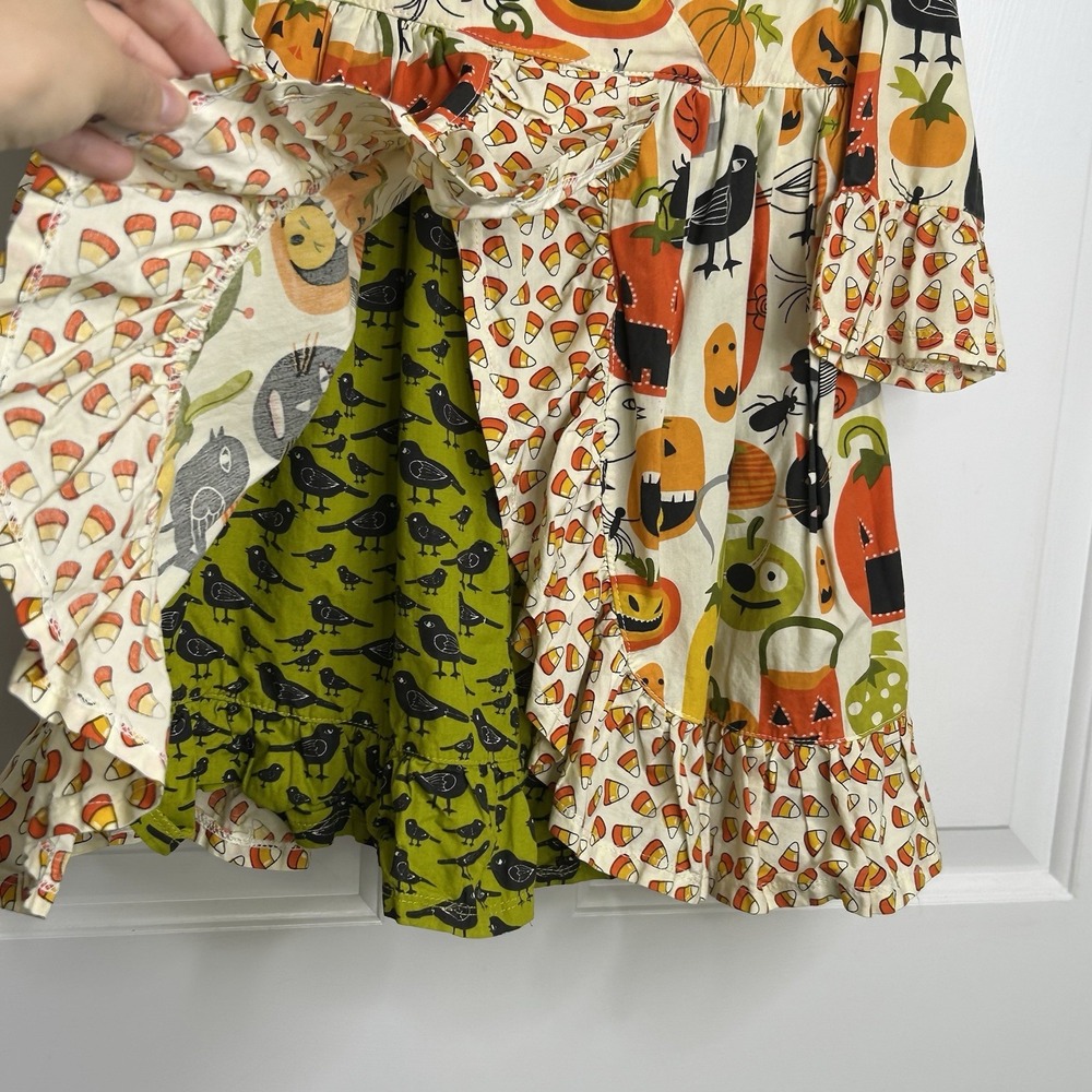 Jelly The Pug Halloween Dress Girls 4T Pumpkins Candy Corn Black Cat Crows READ - Picture 4 of 15